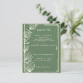 Elegant Sage Green Eucalyptus Wedding Reception エンクロージャーカード (スタンド正面)