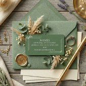 Elegant Sage Green Eucalyptus Wedding Return ラベル