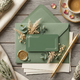 Elegant Sage Green Eucalyptus Wedding Return ラベル