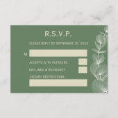 Elegant Sage Green Eucalyptus Wedding RSVP Reply C (正面)