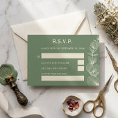 Elegant Sage Green Eucalyptus Wedding RSVP Reply C