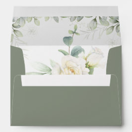 Elegant Sage Green Floral 封筒