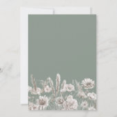 Elegant Sage Green Floral Boho Wedding 招待状 (裏面)