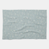 Elegant Sage Green Floral Kitchen Towel キッチンタオル (横)