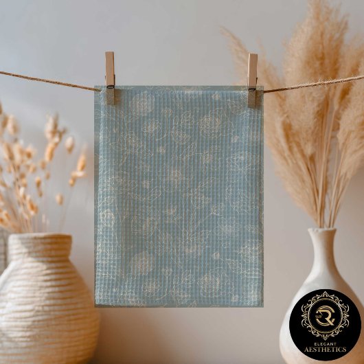 Elegant Sage Green Floral Kitchen Towel キッチンタオル