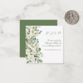Elegant Sage Green Floral Outdoor Wedding RSVP ノートカード (正面/裏面インサイチュ)