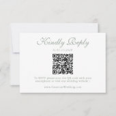 Elegant Sage Green Floral QR Code Wedding RSVP  (正面)