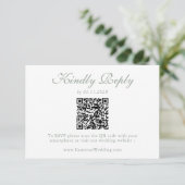 Elegant Sage Green Floral QR Code Wedding RSVP  (スタンド正面)