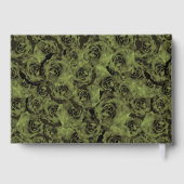 Elegant Sage Green Floral Quinceanera Silver ゲストブック (裏面)