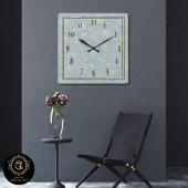 Elegant Sage Green Floral Wall Clock - Home Gift スクエア壁時計