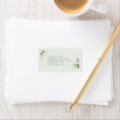 Elegant sage green floral wedding address ラベル (インサイチュ)