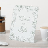 Elegant Sage Green Floral Wedding Cards Gifts 台座サイン (インサイチュ)