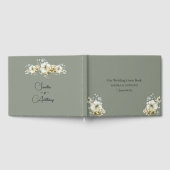 Elegant Sage Green Floral Wedding Guest Book ゲストブック (全面)