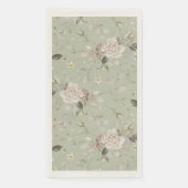 Elegant Sage Green Floral Wedding Guest Towel (正面)