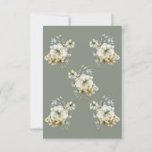 Elegant Sage Green Floral Wedding RSVP Card (裏面)