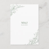 Elegant Sage Green Floral Wreath Wedding Details エンクロージャーカード (裏面)