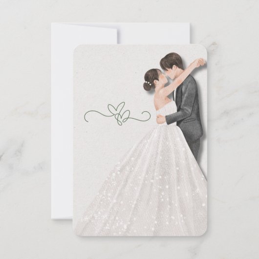 Elegant Sage Green Foliage Floral RSVP Card (裏面)