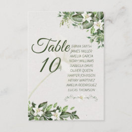 Elegant Sage Green Foliage Table Number with Guest