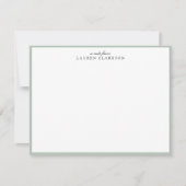 Elegant Sage Green Frame Personalized Note Card 招待状 (正面)