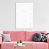Elegant Sage Green French Floral Wedding Sign キャンバスプリント (インサイチュ (リビング))