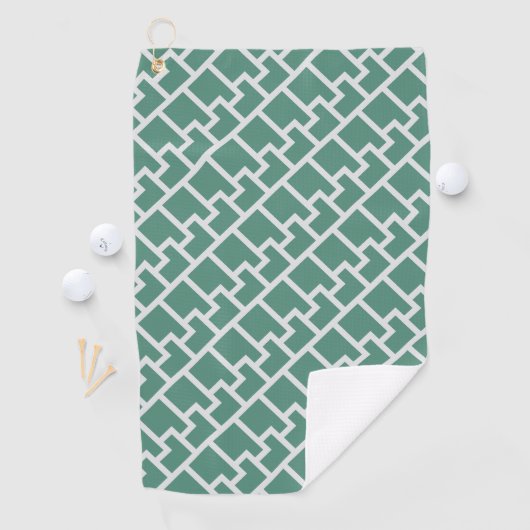 Elegant Sage Green Geometric Pattern ゴルフタオル (インサイチュ)