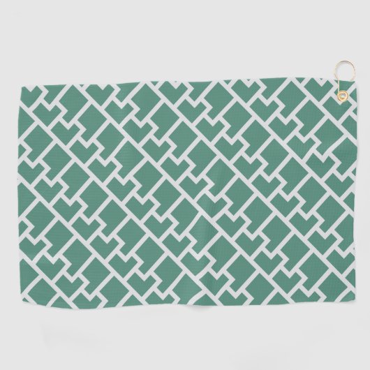 Elegant Sage Green Geometric Pattern ゴルフタオル (横)