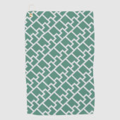 Elegant Sage Green Geometric Pattern ゴルフタオル (正面)