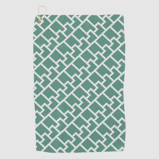 Elegant Sage Green Geometric Pattern ゴルフタオル (正面)