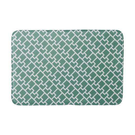 Elegant Sage Green Geometric Pattern バスマット (正面)