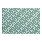 Elegant Sage Green Geometric Pattern 枕カバー (裏面)
