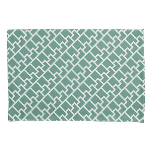 Elegant Sage Green Geometric Pattern 枕カバー (正面)