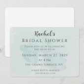 Elegant Sage Green Gold Bridal Shower Invitation 招待状 (正面/裏面)