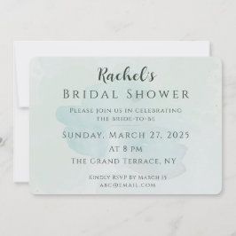 Elegant Sage Green Gold Bridal Shower Invitation 招待状