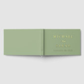 Elegant Sage Green Gold Modern Minimalist Wedding ゲストブック (全面)