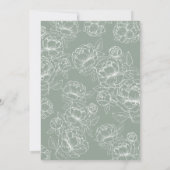 Elegant Sage Green Hand-Drawn Floral Wedding  Invi 招待状 (裏面)