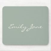 Elegant Sage Green Handwritten Script Name Custom マウスパッド (正面)