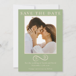 Elegant Sage Green Infinity Monogram Save the Date セーブザデート