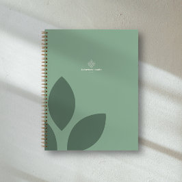 Elegant Sage Green Leaf Counselor Health Logo ノートブック