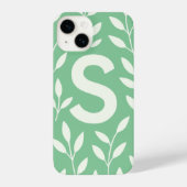 “Elegant Sage Green Leaf Phone Case with Trendy iPhoneケース (裏面)