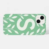 “Elegant Sage Green Leaf Phone Case with Trendy iPhoneケース (裏面横)