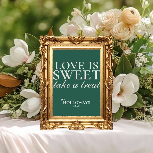 Elegant Sage Green Love is Sweet Wedding Dessert ポスター