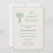 Elegant Sage Green Minimalist Bridal Shower invite 招待状 (正面)