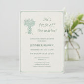 Elegant Sage Green Minimalist Bridal Shower invite 招待状 (スタンド正面)