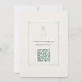 Elegant Sage Green Minimalist Bridal Shower invite 招待状 (裏面)