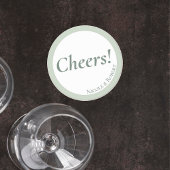 Elegant Sage Green Minimalist Wedding Coaster ラウンドペーパーコースター