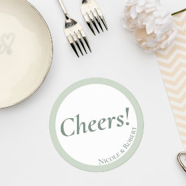 Elegant Sage Green Minimalist Wedding Coaster ラウンドペーパーコースター