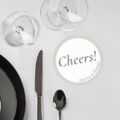 Elegant Sage Green Minimalist Wedding Coaster ラウンドペーパーコースター