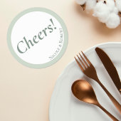 Elegant Sage Green Minimalist Wedding Coaster ラウンドペーパーコースター