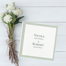 Elegant Sage Green Minimalist Wedding Guest Book ノートブック