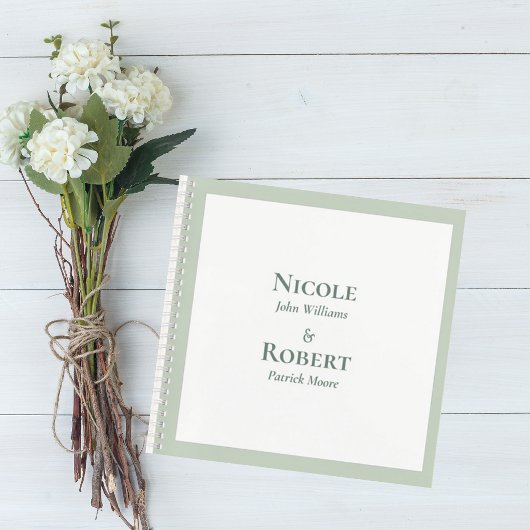 Elegant Sage Green Minimalist Wedding Guest Book ノートブック